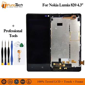 

100% Original 4.3" 800x480 For Nokia Lumia 820 LCD Touch Screen with Frame For Nokia 820 Display Digitizer Assembly N820