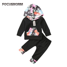 2pcs Hoodie Hooded Sweater Tops+Pants Outfits Set Newborn Baby Girls Autumn Winter Clothes