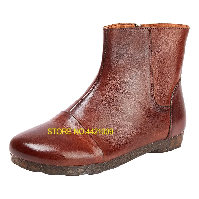 

shoes women leather genuineness shoes platform Boots woman shoes casual flat Single boot zapatos de mujer snow boots