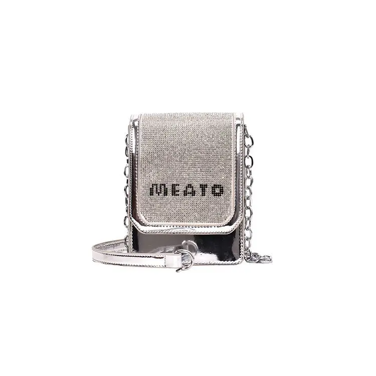 

2019 Summer New Fashion Bright Letter Lady Mobile Phone Bag Luxury Designer Diamond Chain Shoulder Bag Messenger Bag For Women