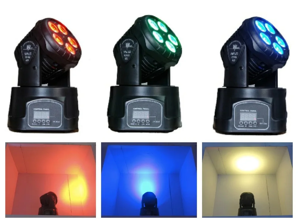

6pcs/lot, mini LED Moving head wash 5x15W RGBAW tint 5in1 spot light dmx Lighting Disco stage DJ club equipment