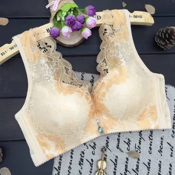 

Summer Nothing Steel Ring Will Code Ma'am Underwear Lace Small Chest Gather Together Thickness Fund Vest Type Adjust Bra