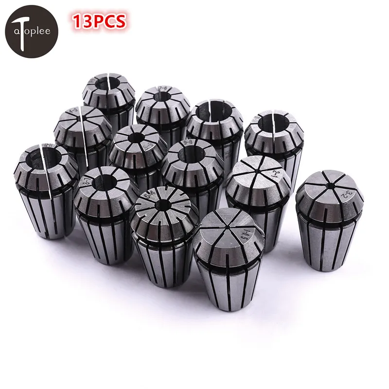 Atoplee 13PCS ER20 Precision Spring Collet Set 1-13mm CNC Collet Chuck For Milling Lathe Tools & Spindle Motors Atoplee 13PCS ER20 Precision Spring Collet Set 1-13mm CNC Collet Chuck For Milling Lathe Tools & Spindle Motors