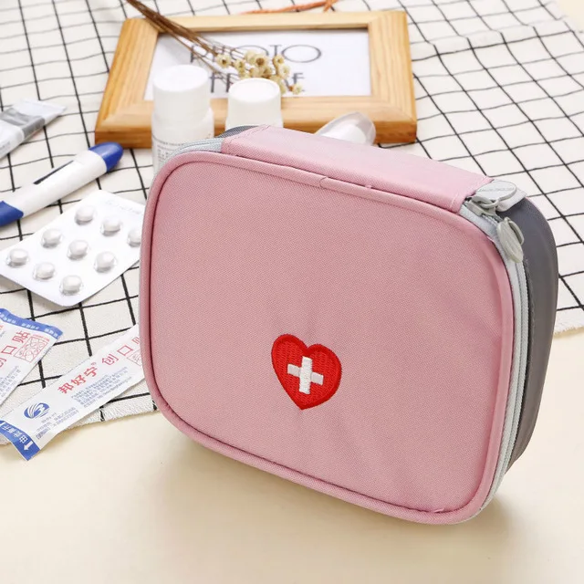 13*10*4 см Милая Мини Портативная Медицинская сумка Аптечка медицинский аварийный набор органайзер для дома на открытом воздухе сумка для таблеток - Цвет: Pink