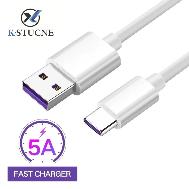 

5A USB Type C Cable Fast Charging Data Sync Cable USB C For Huawei P30 Mate 20 Pro P20 Samsung Andriod Mobile Phone Type-C Cable