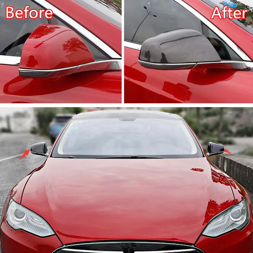 Us 4549 9 Offfit For Tesla Model X 2016 2018 Car Rearview Mirror Cover Decoration Car Styling Exterior Accessories Abs 2 Colors In Chromium
