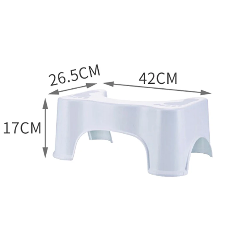 

42cmx26.5cmx17cm U-Shaped Squatting Toilet Stool Non-Slip Pad Bathroom Helper Assistant Footseat Relieves Constipation Piles