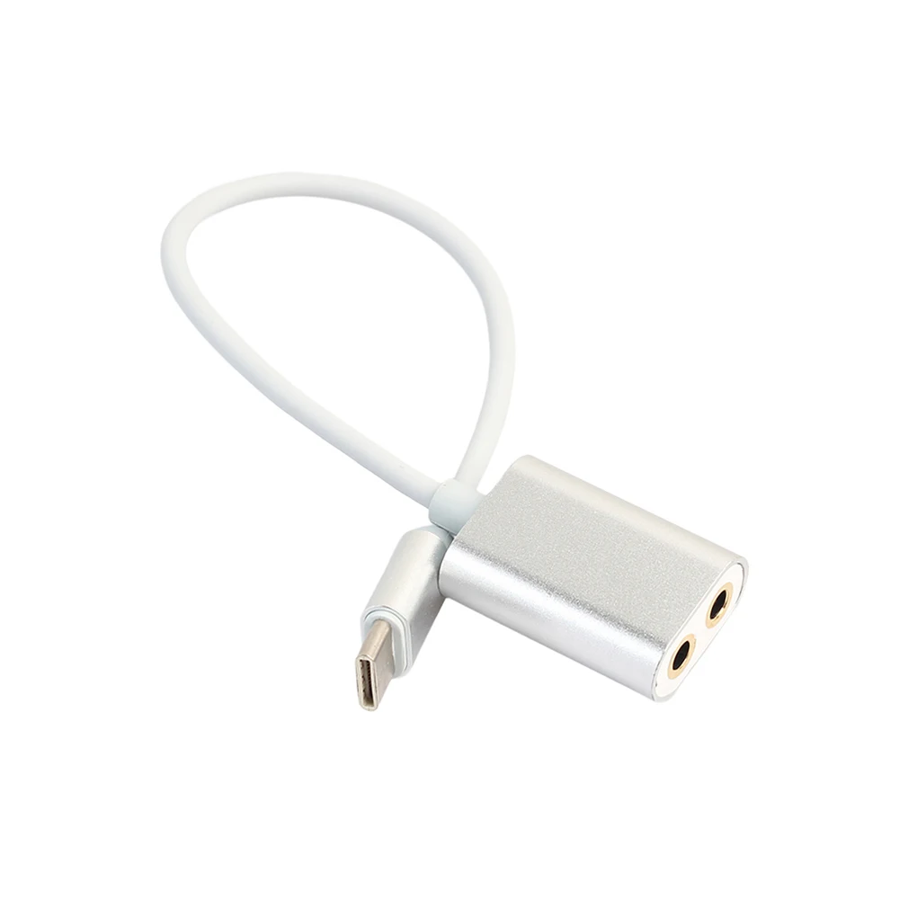 REXLIS Type C Male to Two 3.5mm Jack AUX Female Audio Adapter Earphone Cable Type-c to 3.5mm Earphone Spliter Adapter REXLIS Type C Male to Two 3.5mm Jack AUX Female Audio Adapter Earphone Cable Type-c to 3.5mm Earphone Spliter Adapter