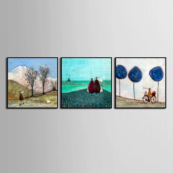 

Fashion 3 Pieces Classic abstract modern village Canvas Wall Art Home Decoration Pictures 3 Panels For Living Room (No Framed)