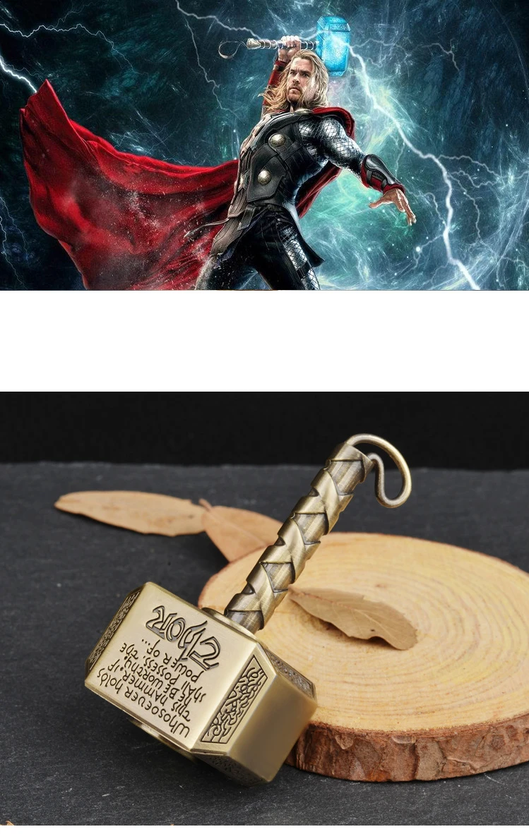 1 шт. Wiitin Thors Battle Hammer Fiesta Hand Spinner Сделано из металла, могучий Mjolnir брелок игрушка-античная латунь