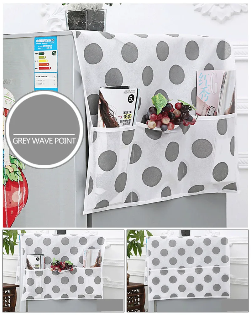 BalleenShiny Пыленепроницаемый Чехол для холодильника с решетчатой мультифункциональной сумкой для холодильника, органайзер, сумки для хранения двойного назначения, кухонный инструмент