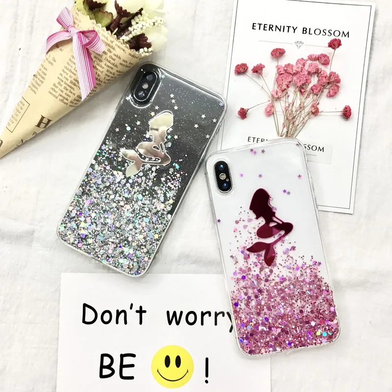 Tfshining 3D Cartoon Alice Princess Mermaid Phone Case For iPhone 8 7 6S 6 Plus Cute Back Cover Clear Case For iphoneX Xs Max XR (3)