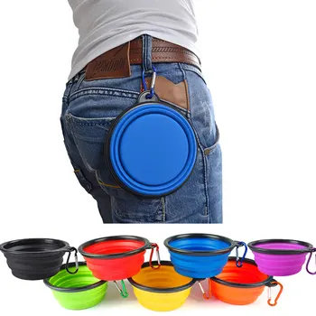 

Colorful Dog Feeding Bowl Cat Puppy Food Drink Dog Water Dish Silicone Collapsible Cat Portable Feeder Puppy Pet Travel Bowls