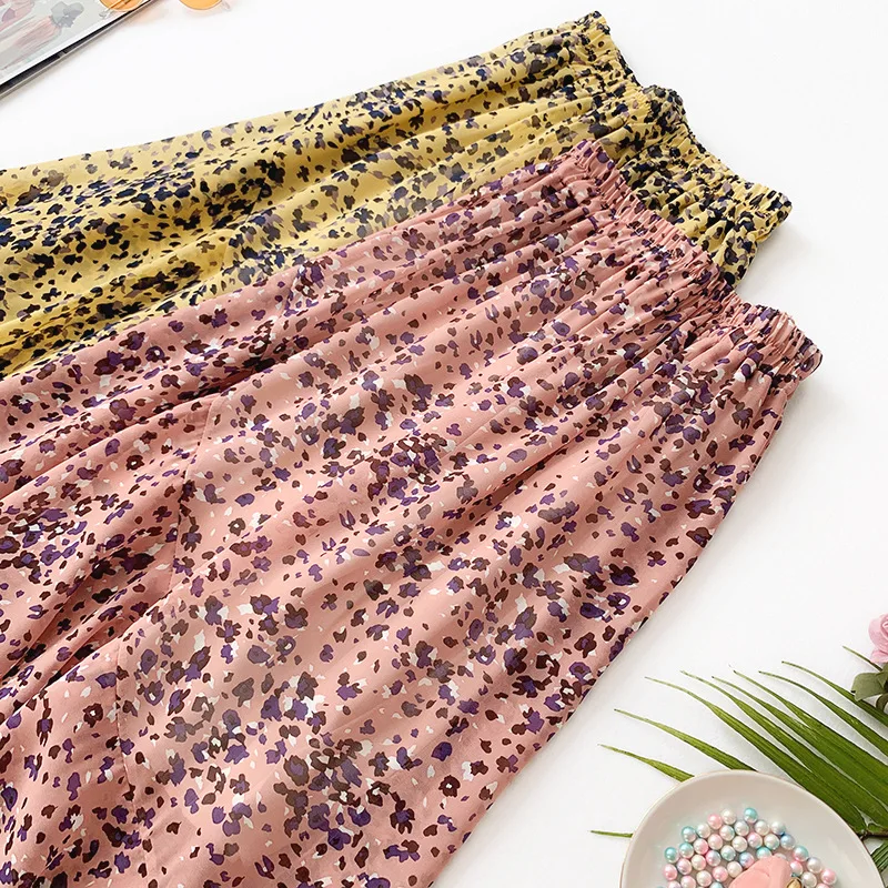 Wasteheart Pink Yellow Flower Printed Women Skirts High Waist Asymmetrical Long Skirts A-Line Chiffon Clothing Plus Size Ankle Wasteheart Pink Yellow Flower Printed Women Skirts High Waist Asymmetrical Long Skirts A-Line Chiffon Clothing Plus Size Ankle