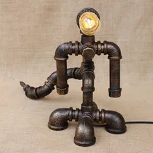 Современная черная мастерская арт-деко робот настольная лампа e27 Блеск Настольная лампа бра для спальни ночники цеха для офиса