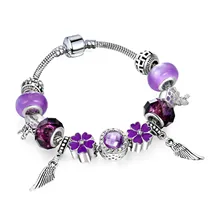 Маленькие бусины с декоративными крылышками висит сплава бусины с большими отверстиями рука строка подарки браслет один заменитель