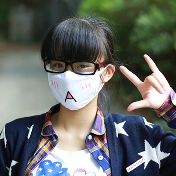 5 шт. Kawaii противопылевая маска Kpop хлопковая маска для губ милый аниме мультфильм рот Муфельная маска для лица смайлик маски Kpop