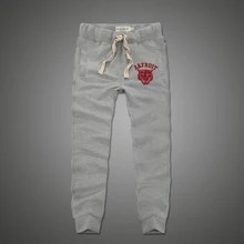 Спортивные штаны для мужчин, хлопок, бегуны, мягкие брюки, вышивка, Буквенный декор