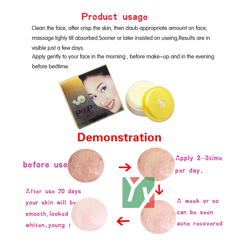 wholesale POP Pearl whitening & acne treatment Facial Cream 4g/pcs Concealer skin care 12pcs/lot