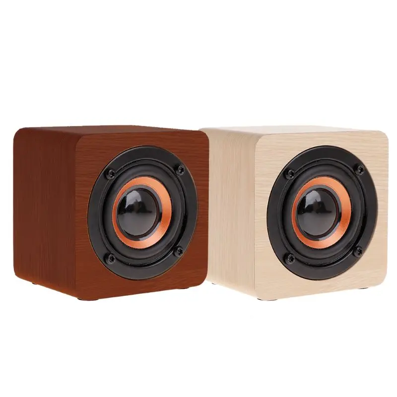

Bluetooth Speaker Mini Wooden Portable Wireless Subwoofer Loud Strong Bass Sound Music Box Magic Tablet Laptop