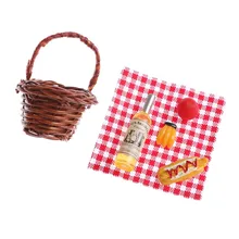 1/12 масштабная пищевая Миниатюрный Кукольный домик, аксессуары для столовой, бамбуковая корзина для фруктов, вина, баннана, 1:12, кукольный домик, миниатюрная пищевая игрушка