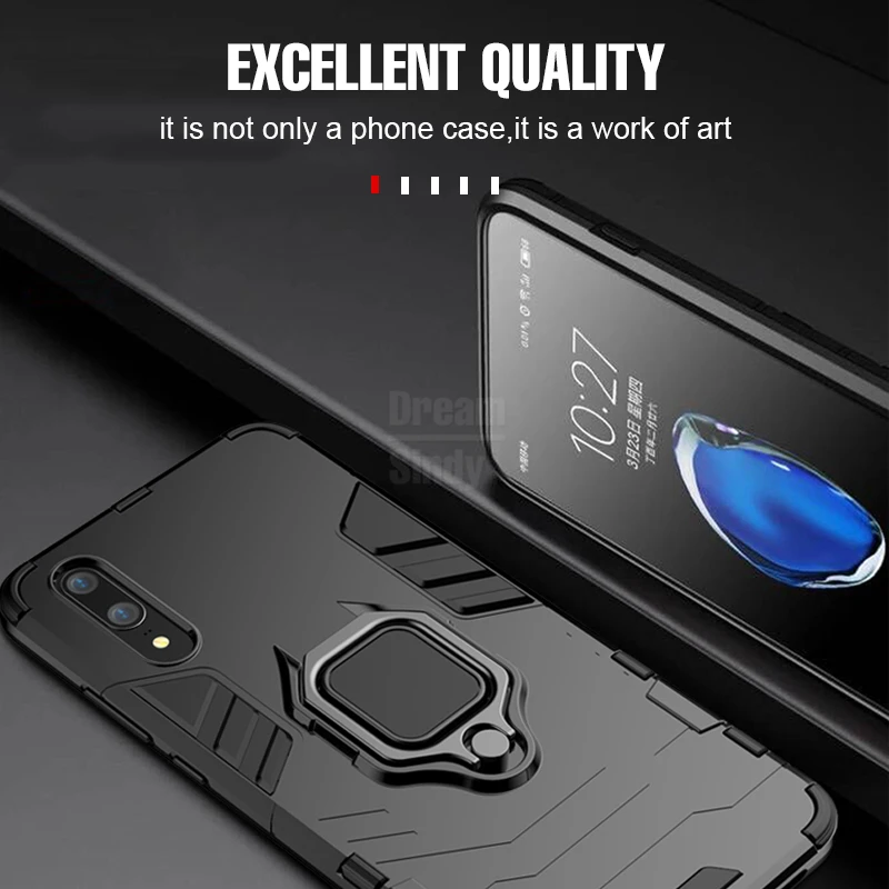 Чехол для Huawei Honor V20 V10 Note 10 Lite 8X MAX Play 7A Y9 2018 роскошный бронированный чехол с кольцом