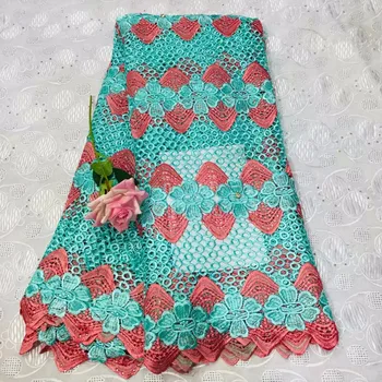 

New Arrival Green African Lace Fabrics High Quality Cord Guipure Lace Fabric Women Nigerian Water Soluble Lace Fabric(WDLY-2-19