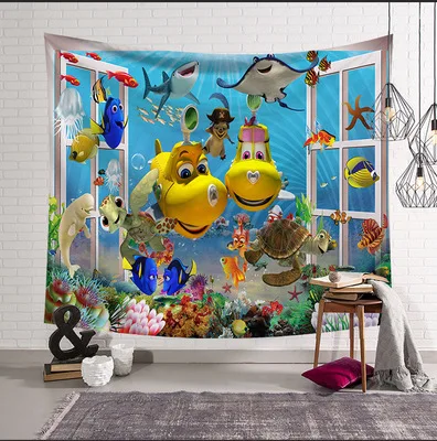 3D Настенный Гобелен пейзаж за окном декоративное покрывало для опочивальни пляжное полотенце домашняя, комнатная, настенная художественная Декорация - Цвет: 07