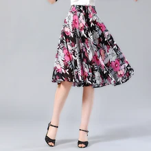Летние женские юбки с цветочным принтом, эластичная талия, повседневная женская плиссированная юбка, винтажная элегантная облегающая модная юбка миди, 8 цветов