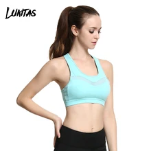 LUKITAS Для женщин Фитнес пикантные сетчатые одноцветное быстросохнущая дышащий эластичный Йога беговые тренировки нейлон съемный коврик спортивный бюстгальтер