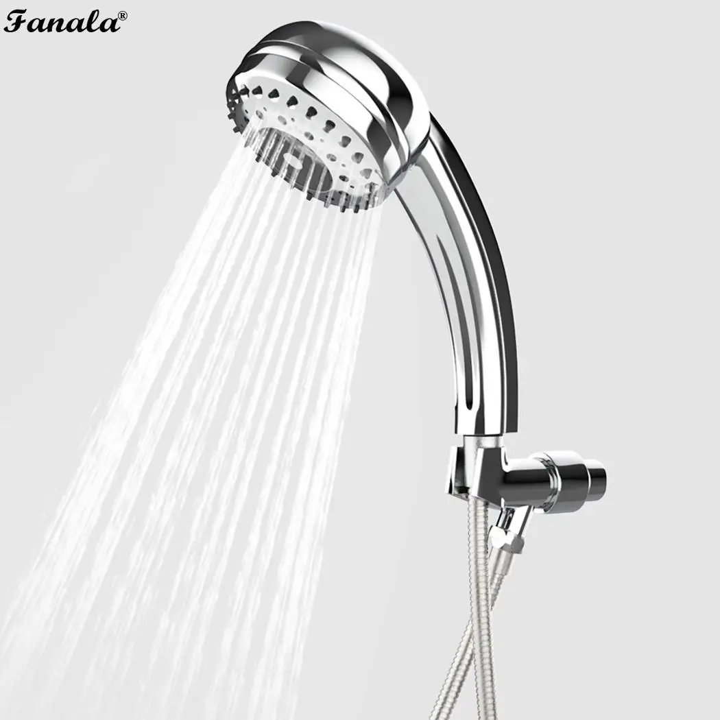 

9 Spray Setting Handheld Shower Head Water Saving Adjustable Multi-Function High Pressure Spa with Stainless Hose Silver Set