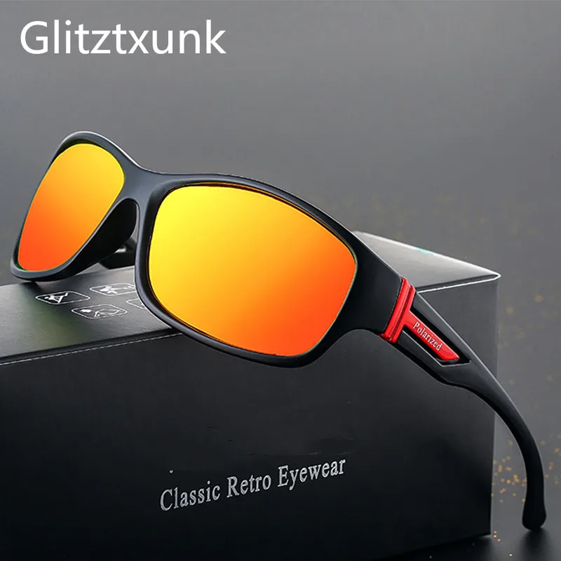 Glitztxunk, поляризационные солнцезащитные очки, мужские очки для вождения, мужские солнцезащитные очки, квадратные, черные,, фирменный дизайн, очки Oculos
