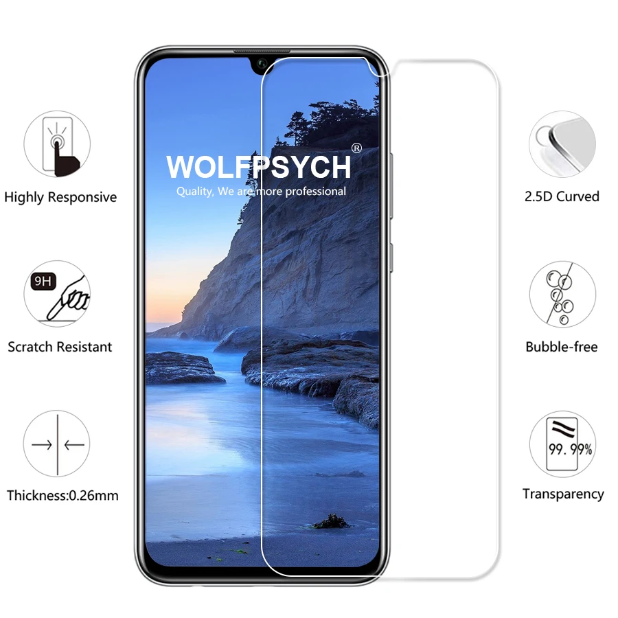 WOLFPSYCH 2 шт./лот не полное покрытие закаленное стекло для huawei Honor 10 Lite экран