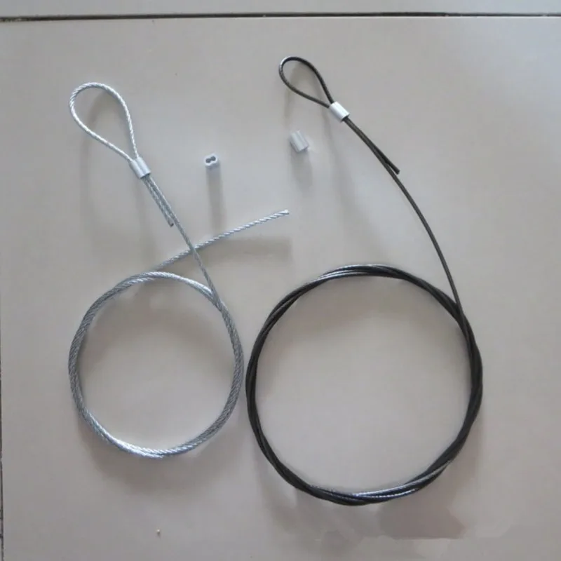 

Stainless steel wire rope alambre cable for Fasten Fixed the Trap length 100CM Diameter 2mm with 2 Wire Rope Aluminum Sleeves