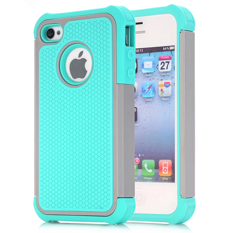 WEFOR Funda 4S iPhone 4, carcasa protectora de doble capa híbrida con plástico duro y silicona suave para iPhone 4S y iPhone 4|silicone case for htc|plastic torso - AliExpress