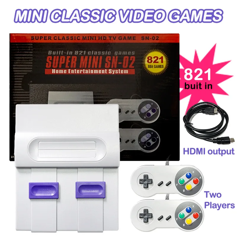 8 бит Ретро игра мини классическая HDMI/AV ТВ Видео игровая консоль с 821/620 играми для