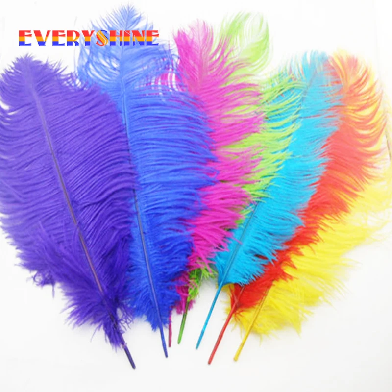 

Colorful 12pcs/lot Dyeing Ostrich Feather Plumes for Wedding Flower Arrangement Party Celebration Decoration Length 40-45cm IF26