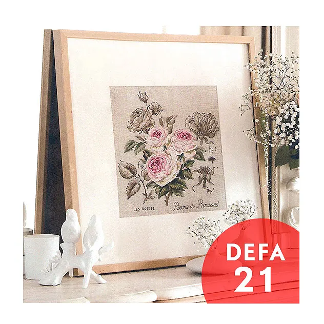 Fishxx 14CT набор молочной ткани цветок натюрморт печать крестиком домашняя ручная вышивка DEFA16-30 красивые цветы - Цвет: DEFA21