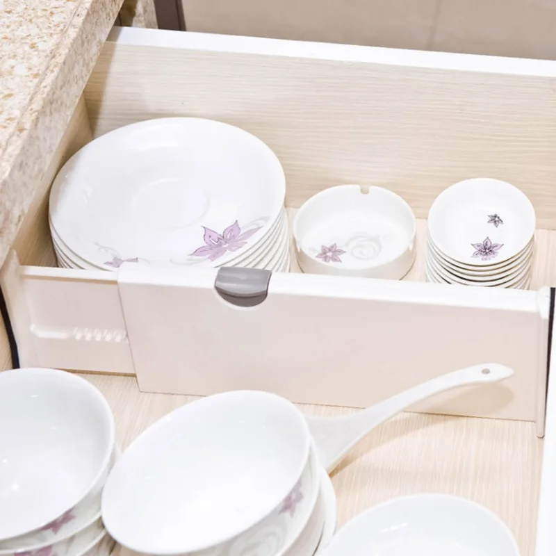 

ABS Drawer Clapboard For Kitchen Adjustable Utensils Clapboard Partition Divider Cabinet Grid Storage Box Home Or Office