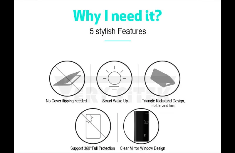 For Samsung Galaxy S9 S8 Plus S7 S6 edge A8 2018 Case Luxury Flip Stand Clear View Mirror Phone Cover For iphone X 8 7 6s 6 plus (4)