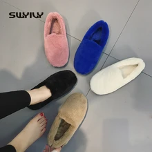 SWYIVY/лоферы на меху; женская зимняя теплая Повседневная обувь; слипоны; коллекция года; балетки для женщин; обувь на плоской подошве; лоферы; женская обувь на плоской подошве