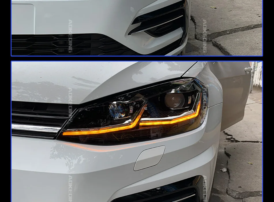 AKD автомобильный Стайлинг для VW Golf 7,5 светодиодный фонарь Golf 7 фары DRL HID фара динамический сигнал Биксеноновые аксессуары