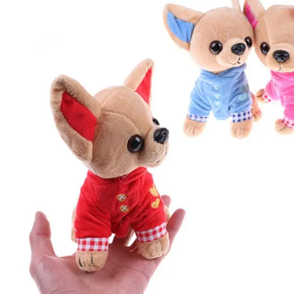 1 шт. 17 см Чихуахуа щенок детская игрушка Kawaii Имитация животных кукла подарок на день рождения для девочек Детская милая мягкая собака плюшевая игрушка