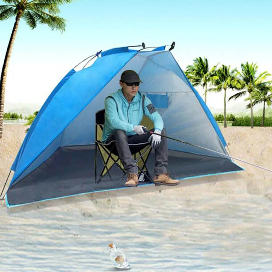 

2019 Shelter Fishing Beach Tent Portable Uv Protection Umbrella Outdoor Camping Automatic Tents 2 Person Awning Picnic Hiking