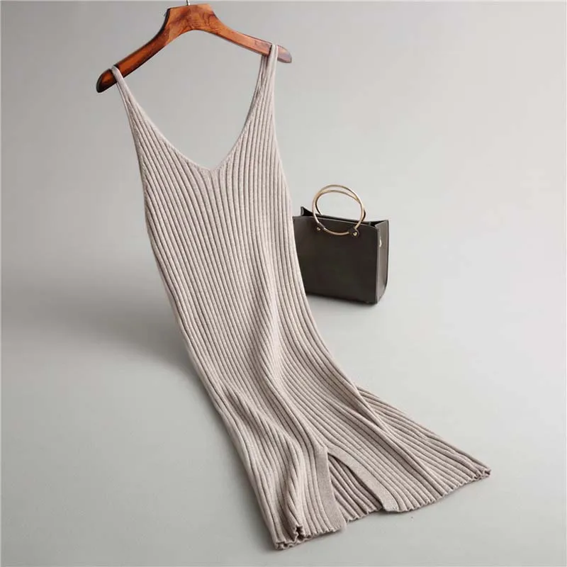 Женское Короткое трикотажное платье с двойной v-образной горловиной и тонкой талией, шикарный ремень, приталенный свитер, Платья Vestidos