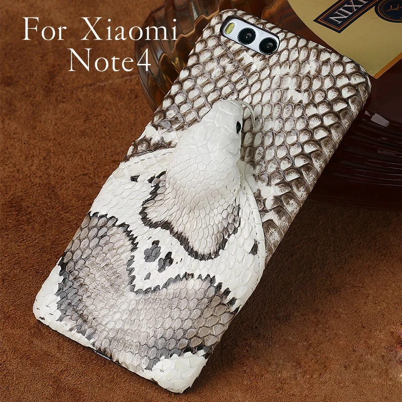 

Wangcangli brand phone case real snake head back cover phone shell For Xiaomi Note4 Plus full manual custom processing