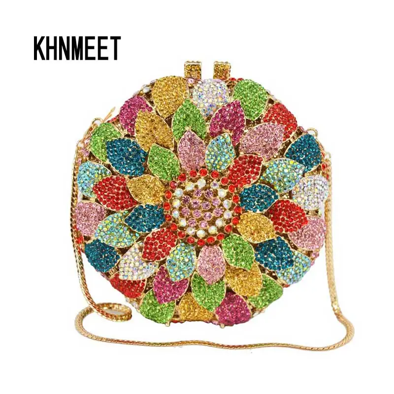 Подсолнух лепестки Индия сумка для женщин Свадебные аксессуары банкета вечерняя