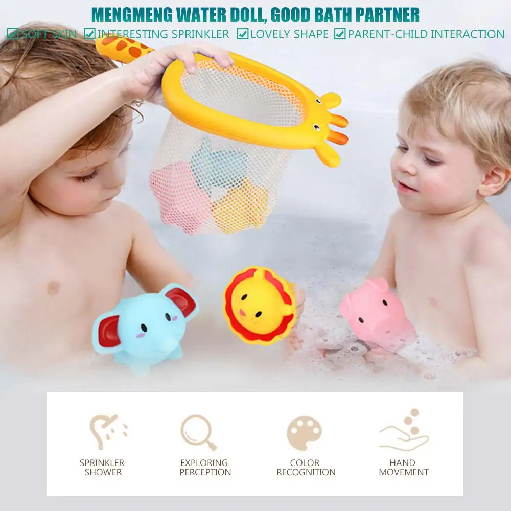 5 шт. смешанные животные игрушки для плавания мягкие плавающие резиновые супер милые игрушки для купания для детской ванны и пляжа
