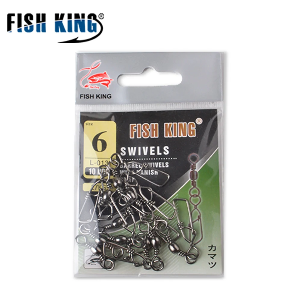 FISH KING 10 шт./упак. 6 #/8 #/10 #/12 # вертлюг с датской приманкой фоторазъем терминальная