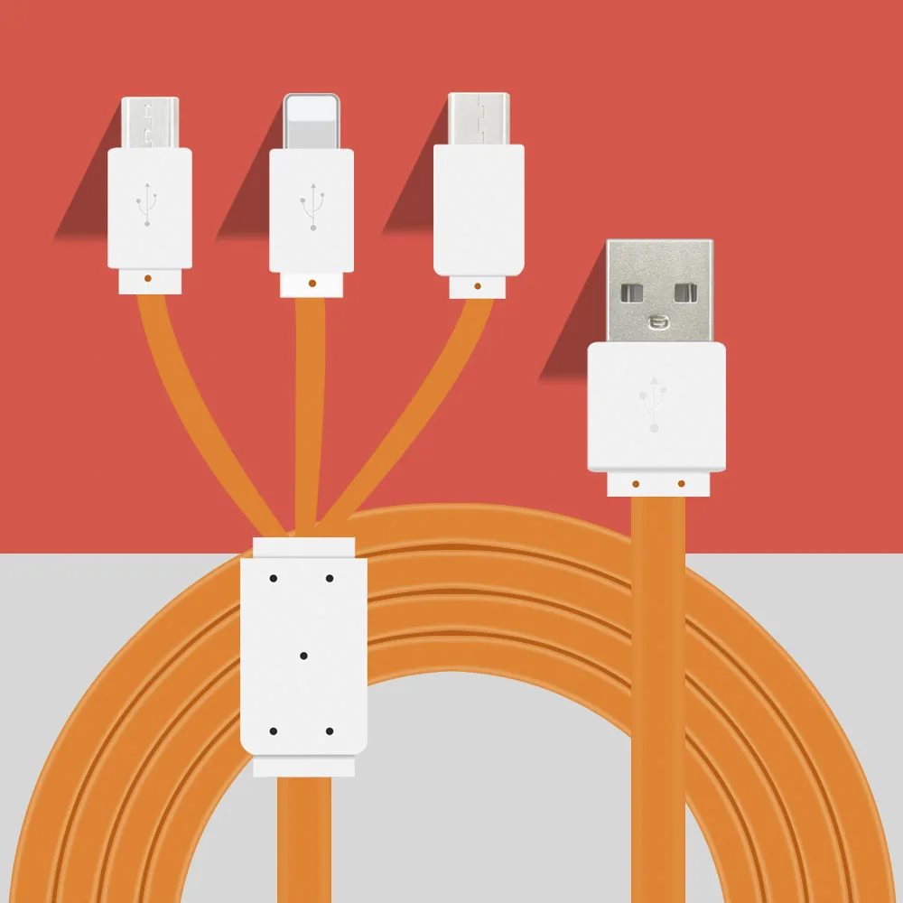 3 в 1 СВЕТОДИОДНЫЙ модуль панели управления Usb Тип C кабель для передачи данных для iPhone 6s 6 5S 5 samsung huawei P9 One Plus 3 2 1 кабель для зарядки и передачи данных